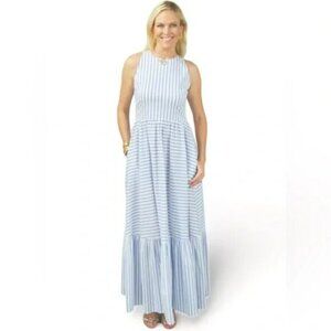 Nautical Striped Maxi Dress